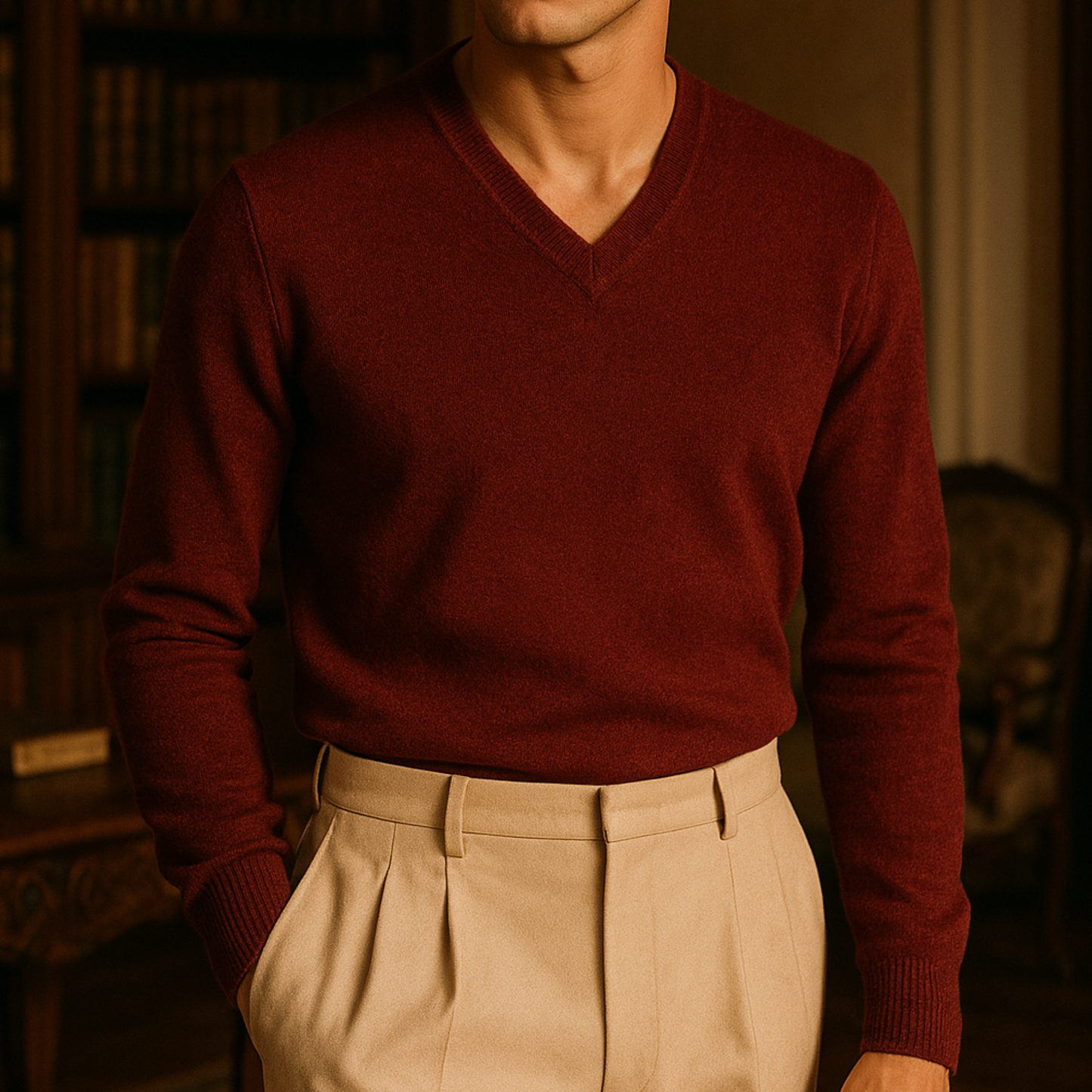 NOBLEFIT V-NECK WINTER KNITWEAR