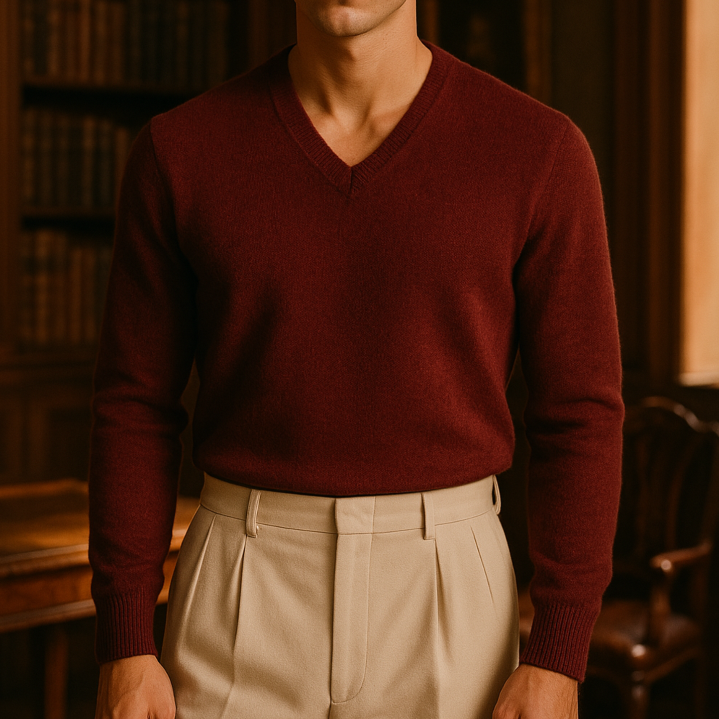 NOBLEFIT V-NECK WINTER KNITWEAR