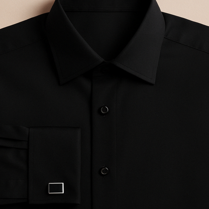 CHEMISE À MANCHES FRANÇAISES NOIR MAGNATE VERSAILLES